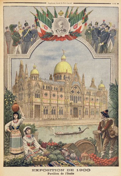 El Pabellón Italiano en la Exposición Universal de 1900, París, ilustración de 